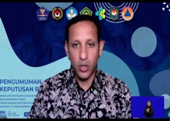 Foto: Menteri Pendidikan dan Kebudayaan (Mendikbud) RI, Nadiem Anwar Makarim. (Foto: YouTube Kemendikbud RI)