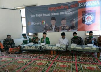 Pelatihan anggota Banser Kediri. Foto: Bacaini/Novi