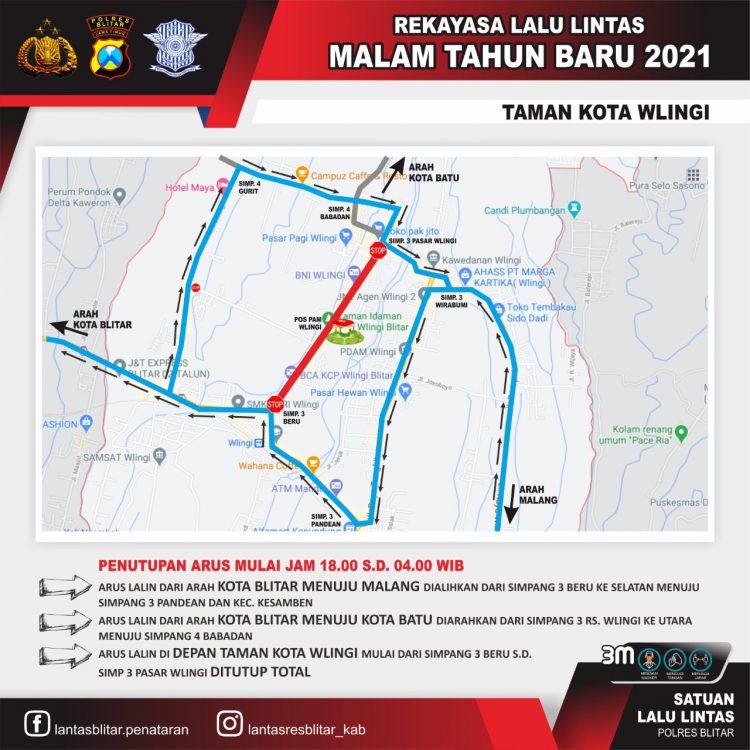 Ke Malang dan Batu Lewat Blitar, Perhatikan Rekayasa Lalin Ini