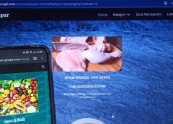 Akses Jual beli Website Pasar Papar. (Foto: Bacaini.id/Karebet)