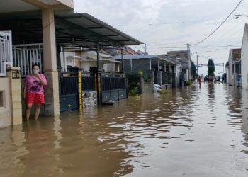 Puluhan Rumah di Kecamatan Gampeng Rejo Terendam Banjir