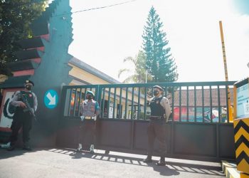 Pengamanan di Mako Polresta Kediri. Foto: Ist