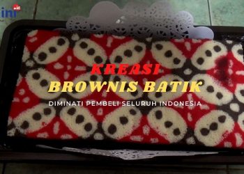 Kreasi Kue Brownis Bermotif Batik