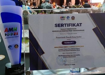 Pemkot Kediri Terima Anugerah Media Humas 2021