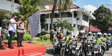 Wali Kota Kediri berangkatkan Pasukan Patroli Pamor Keris. Foto: Humas