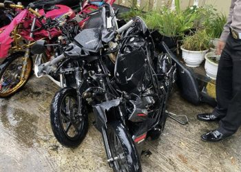 Kondisi dua kendaraan honda vario usai kecelakaan. Foto: ist
