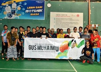 Deklarasi relawan Gus Muhaimin dari Komunitas Pecinta Badminton Kota Kediri. Foto: Bacaini/AK.Jatmiko