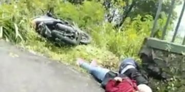 Lokasi kecelakaan pasangan suami istri di Kota Batu. Foto: Bacaini/A.Ulul