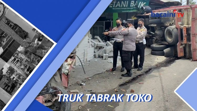 Truk Tabrak Toko Bangunan, 1 Orang Luka