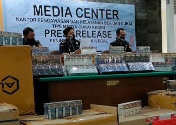 Bea Cukai Kediri Amankan Rokok Ilegal Senilai 900 Juta Rupiah