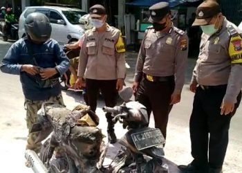 Isi BBM Terlalu Penuh, Motor Terbakar di SPBU Joyoboyo Kediri