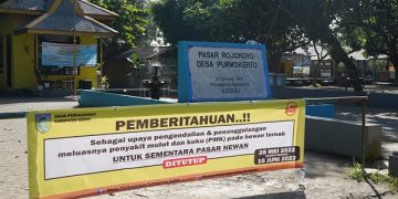 Pasar hewan di Ngadilurih, Kabupaten Kediri ditutup sementara. Foto: Ist