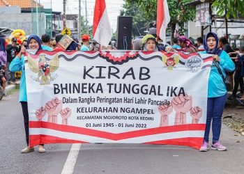 Tumbuhkan Jiwa Pancasilais, Pemkot Kediri Gelar Kirab Kebhinekaan