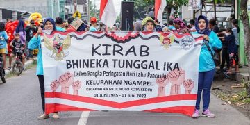 Kirab Kebhinekaan Peringatan Hari Lahir Pancasila di Kota Kediri. Foto: Ist