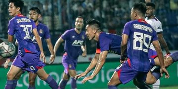 Pertandingan Persik Kediri vs RANS Nusantara FC diajang Trofeo Ronaldinho lalu. Foto: IG @persikfcofficial