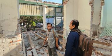 Kondisi bangunan yang masuk objek diduga cagar budaya yang sudah dirobohkan. Foto: Bacaini/Novira