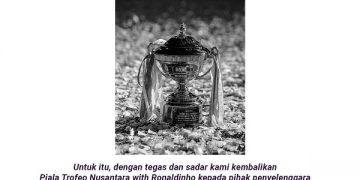 Pernyataan resmi dari Persik Kediri terkait 'adu kungfu" Piala Trofeo Ronaldinho. Foto: Ist