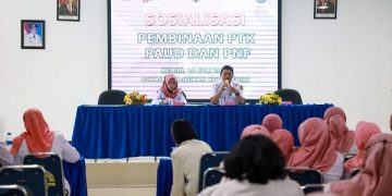 Kegiatan Sosialisasi Pembinaan PTK Paud Dindik Kota Kediri. Foto: Ist