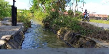 Salah satu sungai di Tulungagung yang dulu digunakan masyarakat untuk BAB. Foto: Bacaini/Setiawan