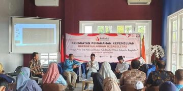 Kegiatan Bawaslu Bangkalan bersama penyandang disabilitas. Foto: Bacaini/Rusdi