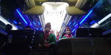Pemberangkatan jamaah haji asal Tulungagung. Foto: Bacaini/Setiawan