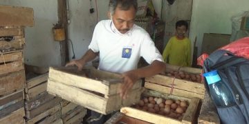 Pedagang telur di Pasar Legi Jombang. Foto: Bacaini/Syailendra