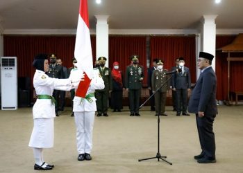 Pemkot Kediri Kukuhkan 70 Paskibraka HUT Kemerdekaan RI 2022