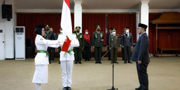 Prosesi pengukuhan Paskibraka Kota Kediri 2022. Foto: Ist