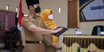 Bupati Trenggalek saat launching aplikasi PAS TENAN. Foto: Bacaini/Aby