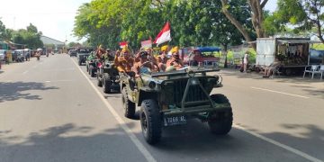 Kirab Hari Veteran Nasional di kawasan SLG Kabupaten Kediri. Foto: Bacaini/AK.Jatmiko