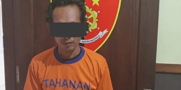 AS, pelaku pembacokan diamankan Polsek Ngancar. Foto: Bacaini/AK.Jatmiko