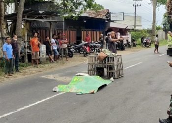 Seorang Warga di Kediri Tewas Tertabrak Motor, Keluarga Histeris