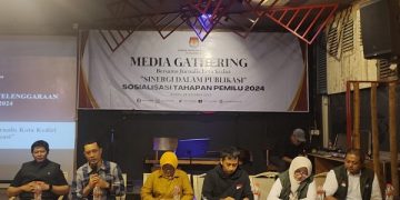 Media Gathering KPU Kota Kediri. Foto: Bacaini/Novira