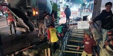 Perbaikan drainase di Jalan Pattimura Kota Kediri. Foto: Ist