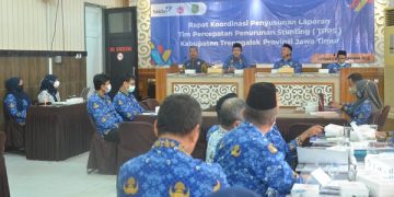 Rakor penyusunan laporan TPPS Kabupaten Trenggalek. Foto: Ist