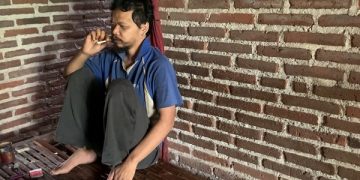 Kondisi AS saat ditemui di rumahnya. Foto: Bacaini/Setiawan