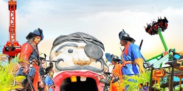 Wahana permainan di Wisata Bahari Lamongan. Foto: IG @wisatabaharilamonganpark