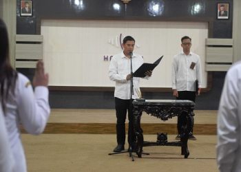 Prosesi pengambilan sumpah jabatan di Lingkungan Pemerintah Kota Kediri. Foto: Ist