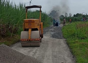 Perbaikan jalan di Kelurahan Bujel, Kota Kediri. Foto: Ist