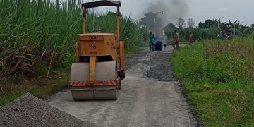 Perbaikan jalan di Kelurahan Bujel, Kota Kediri. Foto: Ist