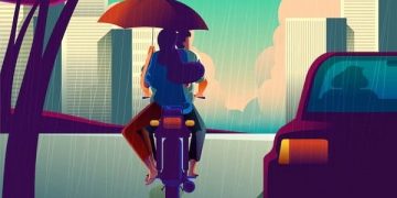 Ilustrasi berkendara saat hujan. Foto: Freepick