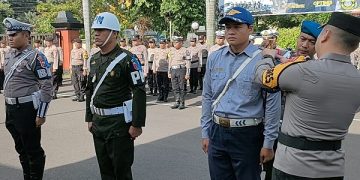 Apel Gelar Pasukan Operasi Keselamatan Semeru 2023 di Mapolres Kediri Kota. Foto: Bacaini