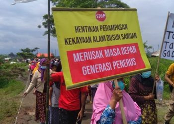 Warga di Mojokerto Demo, Tolak Aktivitas Tambang Galian C Ilegal
