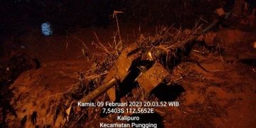 Kondisi jembatan Dusun Kaliurip, Desa Kalipuro. Foto: Dok. BPBD Mojokerto