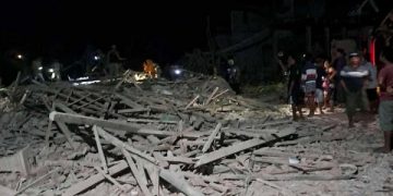 Kondisi rumah Sudarman yang rata dengan tanah akibat ledakan dari bubuk mercon. Foto: Ist