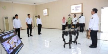 Pelantikan dan pengambilan sumpah 92 pejabat fungsional di lingkungan Pemerintah Kota Kediri. Foto: Ist