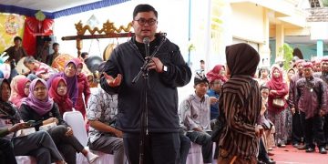 Mas Dhito di acara Grebeg Syawal dan Launching Desa Wisata Sidomulyo, Kecamatan Wates. Foto: Ist