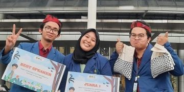 Tiga mahasiswa FSAD ITS penggagas teknologi membran hibrida untuk pengolahan biogas pada limbah POME. Foto: Ist