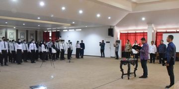 Prosesi pelantikan pejabat fungsional Tenaga Kesehatan, Guru dan Medik Veteriner. Foto: Ist