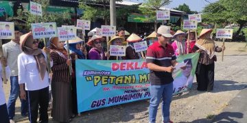 Deklarasi dukungan Gus Muhaimin Capres 2024 oleh petani milenial di Jombang. Foto: Bacaini/Syailendra